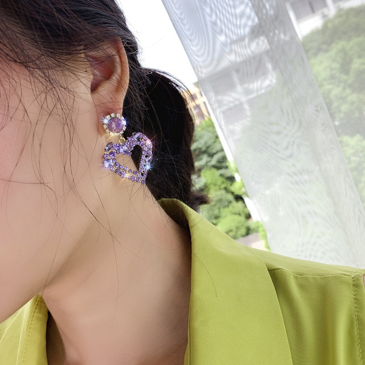 Bông tai bạc hình trái tim đơn giản, E2109-12 Kim cương tím, E2109-13 Kim cương trắng, E2112-9 Tình yêu vàng bất đối xứng, E2112-10 Tình yêu K trắng bất đối xứng