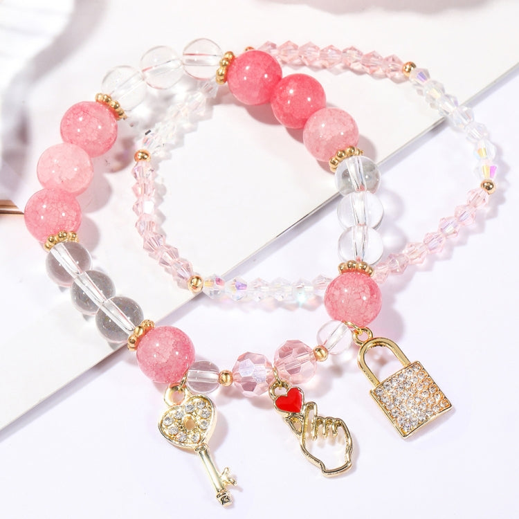 Vòng tay hạt pha lê tự nhiên cho nữ, S2204-3 Opal hồng, S2204-2 Opal xanh, S2204-6 Cam + Bướm, S2204-5 Opal hồng, S2203-1 Hồng + Hoa hồng, S2203-2 Xanh + Hoa hồng, S2203-7 Hồng + Chìa khóa
