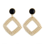 Bamboo Vine Handmade Woven Earrings Bosomia Style Earrings, E2002-1 Ear Hook Circle, E2002-2 Black Frame, E2002-3 Yellow Frame, E2002-4 Blue Frame, E2002-5 Knock Pattern Circle, E2002-6 Knock Pattern Deep Cake, E2002-7 Knock Pattern Water Drop