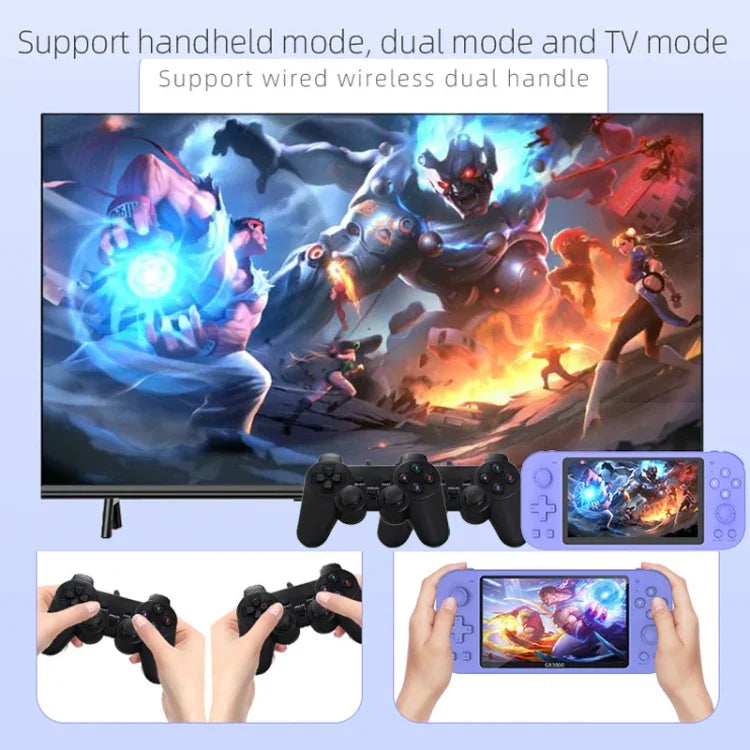 Máy chơi game cầm tay RG3000 hỗ trợ tay cầm đôi, máy chơi game mini, RG3000 màu hồng, RG3000 màu xám, RG3000 màu tím, RG3000 màu xanh lá, RG3000 màu vàng