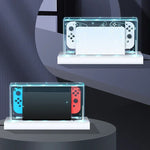035 cho máy chơi game Nintendo Switch/OLED, đế phát sáng chống bụi, Thông số:, Đế đèn, Trong suốt, Nhãn trắng, Nhãn đen, Tay cầm, Jet Warrior, Noble, Gengar