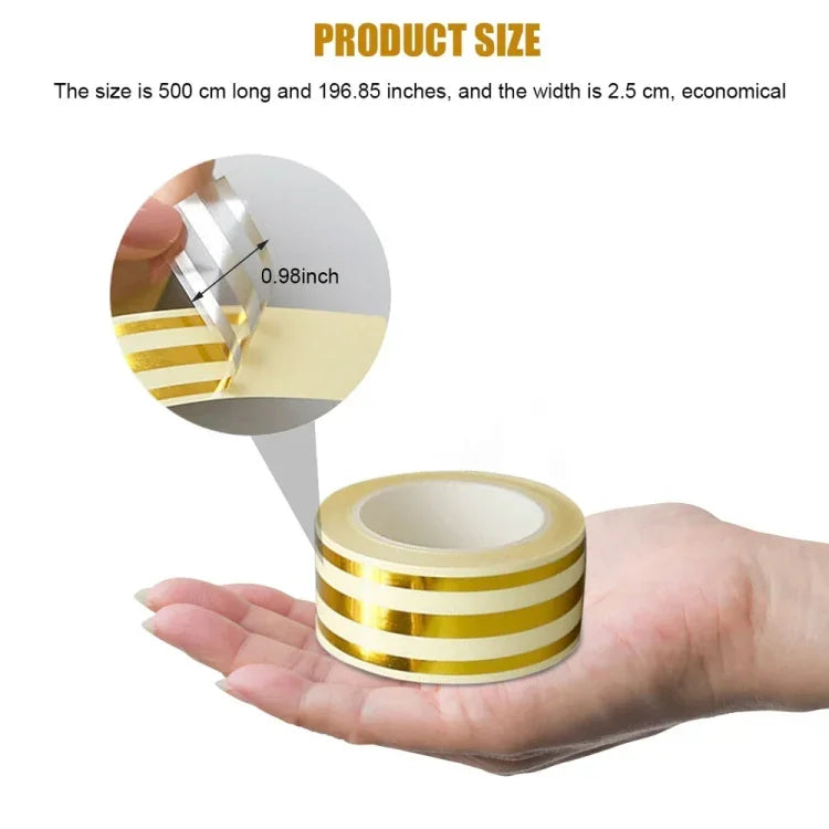 Băng keo khe gạch màu vàng 2.5cm x 5m, chống thấm, PVC tự dính, màu vàng, bạc, laser