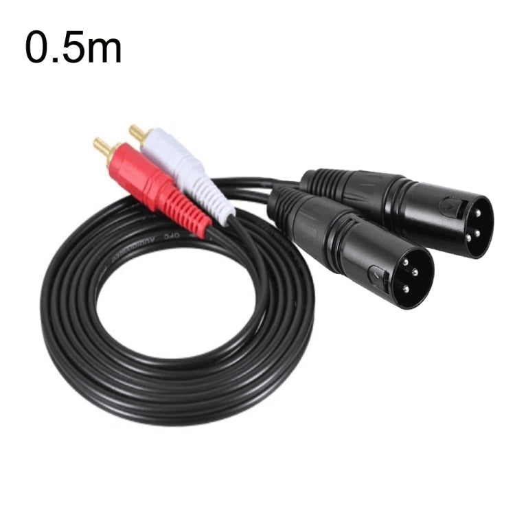 Cáp âm thanh cân bằng 2RCA sang 2XLR Canon cho loa, dài 0.5m, 1m, 1.5m, 3m