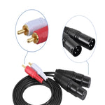Cáp âm thanh cân bằng 2RCA sang 2XLR Canon cho loa, dài 0.5m, 1m, 1.5m, 3m