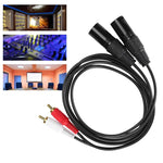 Cáp âm thanh cân bằng 2RCA sang 2XLR Canon cho loa, dài 0.5m, 1m, 1.5m, 3m