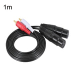 Cáp âm thanh cân bằng 2RCA sang 2XLR Canon cho loa, dài 0.5m, 1m, 1.5m, 3m