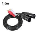 Cáp âm thanh cân bằng 2RCA sang 2XLR Canon cho loa, dài 0.5m, 1m, 1.5m, 3m