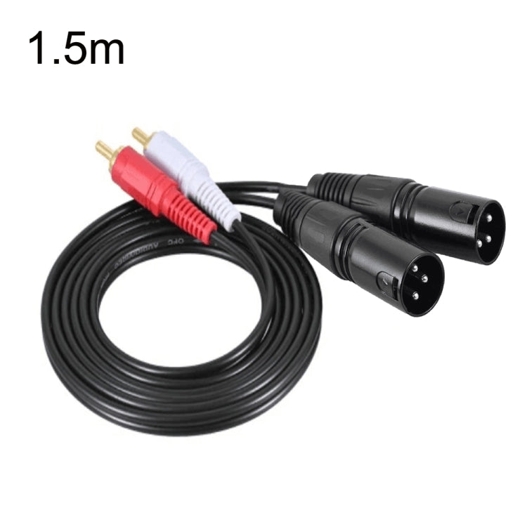 Cáp âm thanh cân bằng 2RCA sang 2XLR Canon cho loa, dài 0.5m, 1m, 1.5m, 3m