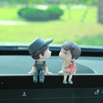 Car Ornament Ornament Lovely Kissing Couple Doll, Color:, Blue, Gray, Reading, Clever, Blue+Balloon, Blue+Blue White Balloon, Gray+Balloon, Gray+Gray Balloon, Reading+Balloon, Clever+Balloon, Stool Blue Couple, Stool Gray Couple, Stool Reading Couple  ...
