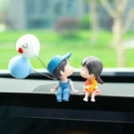 Car Ornament Ornament Lovely Kissing Couple Doll, Color:, Blue, Gray, Reading, Clever, Blue+Balloon, Blue+Blue White Balloon, Gray+Balloon, Gray+Gray Balloon, Reading+Balloon, Clever+Balloon, Stool Blue Couple, Stool Gray Couple, Stool Reading Couple  ...