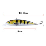 Mồi câu nhựa cứng vẽ sinh học LB106 dài 11cm nặng 11,5g, số 1 đến 18