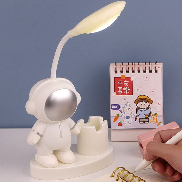 T509 Đèn bàn giữ bút phi hành gia kèm chức năng gọt bút chì, T509 Trắng, T509 Hồng, T509 Xanh dương