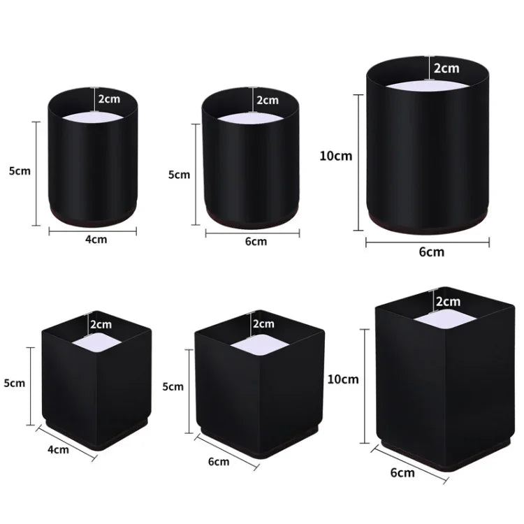 Bộ 2 miếng đệm chân nâng cao đồ nội thất bằng thép carbon, Kiểu dáng:, Tròn 4x5cm (Đen), Tròn 4x5cm (Nâu), Tròn 6x5cm (Đen), Tròn 6x5cm (Nâu), Tròn 6x10cm (Đen), Tròn 6x10cm (Nâu), Vuông 4x5cm (Đen), Vuông 4x5cm (Nâu)