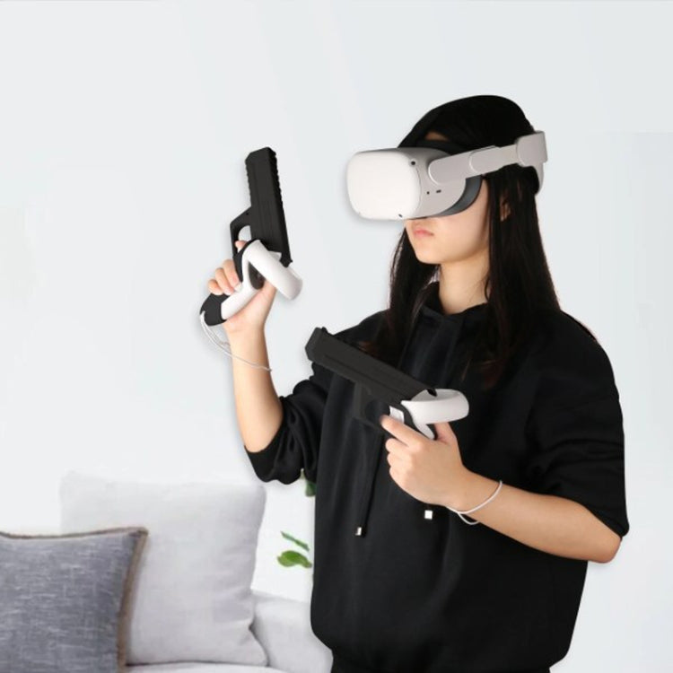 Bộ tay cầm bắn chắc chắn cho bộ điều khiển Meta Quest 2 VR, 1 cặp, màu đen