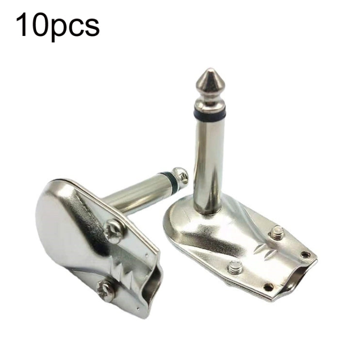 10 cái phích cắm guitar góc vuông 6.35mm, kết nối âm thanh micro ampli, Mono, Binaural