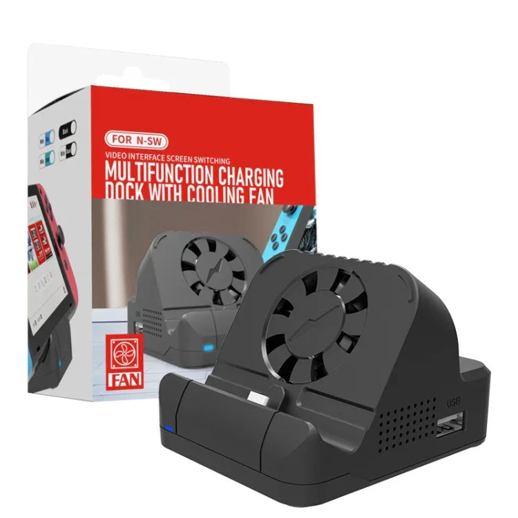 Bộ chuyển đổi phát video HDMI quạt làm mát đế sạc cho Nintendo Switch / Switch OLED SW300, đế sạc quạt làm mát