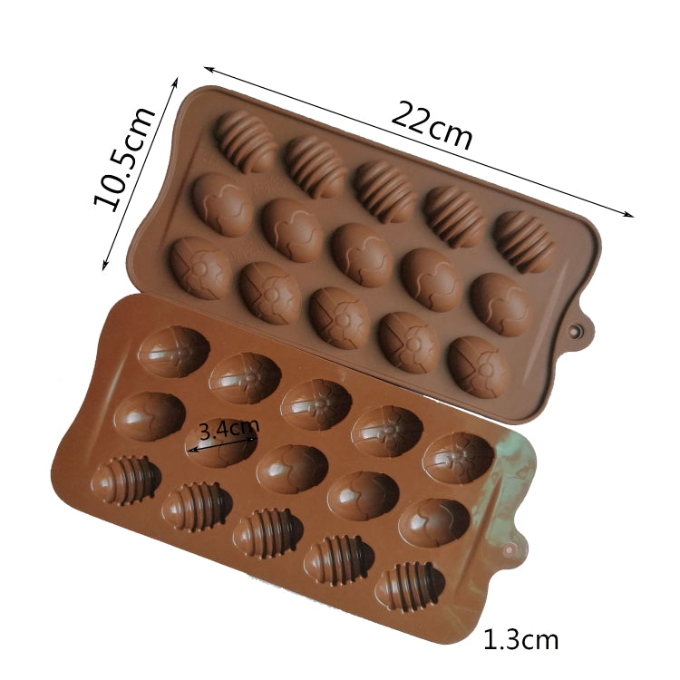 Khuôn Socola Silicone Trứng Màu Sắc Mini Phục Sinh, 15 Trứng