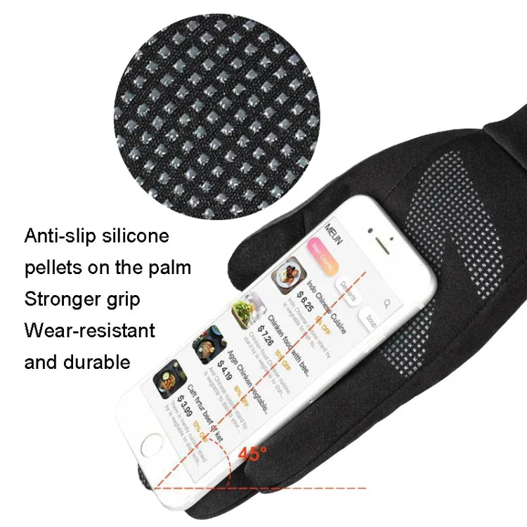 Găng tay đạp xe thể thao ngoài trời chống trượt, chống nước, cảm ứng, ấm, S, M, L, XL