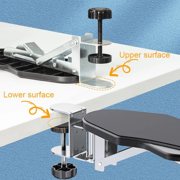 Miếng đệm mút kê tay bàn máy tính không cần đục lỗ, Giá đỡ tay đa năng, Cơ bản, Gấp, Gấp xoay