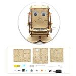 Đồ chơi khoa học DIY cho trẻ em Robot ăn xu, Bộ dụng cụ thí nghiệm khoa học thủ công gỗ