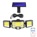 Đèn pha cảm biến xoay ba chiều LED năng lượng mặt trời có điều khiển từ xa, 192LED tích hợp, 192COB tích hợp, 192LED tách rời, 192COB tách rời