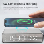W258 với đồng hồ / hiển thị nhiệt độ Điện thoại để bàn / Sạc không dây tai nghe, W258 5W (Bạc), W258 5W (Đen)