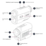 Máy đo khoảng cách laser golf chống nước PGM JQ015 IP54, khoảng cách đo: 400m, khoảng cách đo: 600m (Màu trắng)