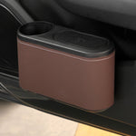 Car Seat Water Cup Holder Umbrella Storage Box Trash Can, Plastic, Black Leather, Brown Leather, Beige Leather