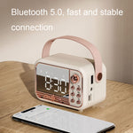 Loa Bluetooth đồng hồ báo thức cầm tay phong cách cổ điển S11, để bàn di động, S11 (Beige), S11 (Hồng)
