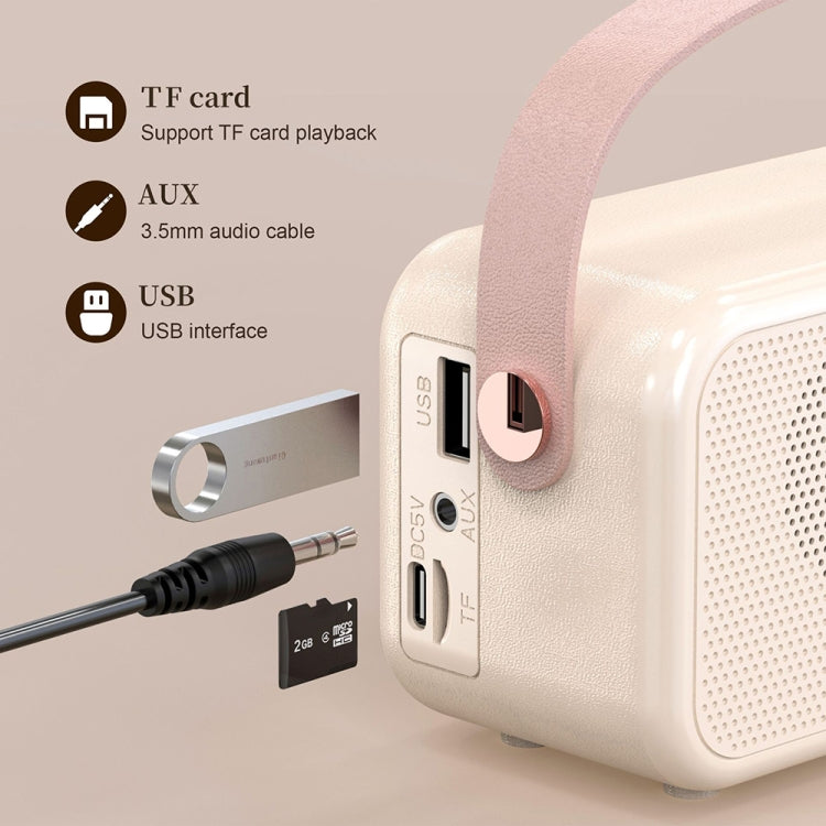 Loa Bluetooth đồng hồ báo thức cầm tay phong cách cổ điển S11, để bàn di động, S11 (Beige), S11 (Hồng)