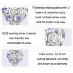 Vòng tay hạt bạc sterling S925 hình trái tim zirconia biểu tượng vô cực mạ vàng trắng, SCC2451