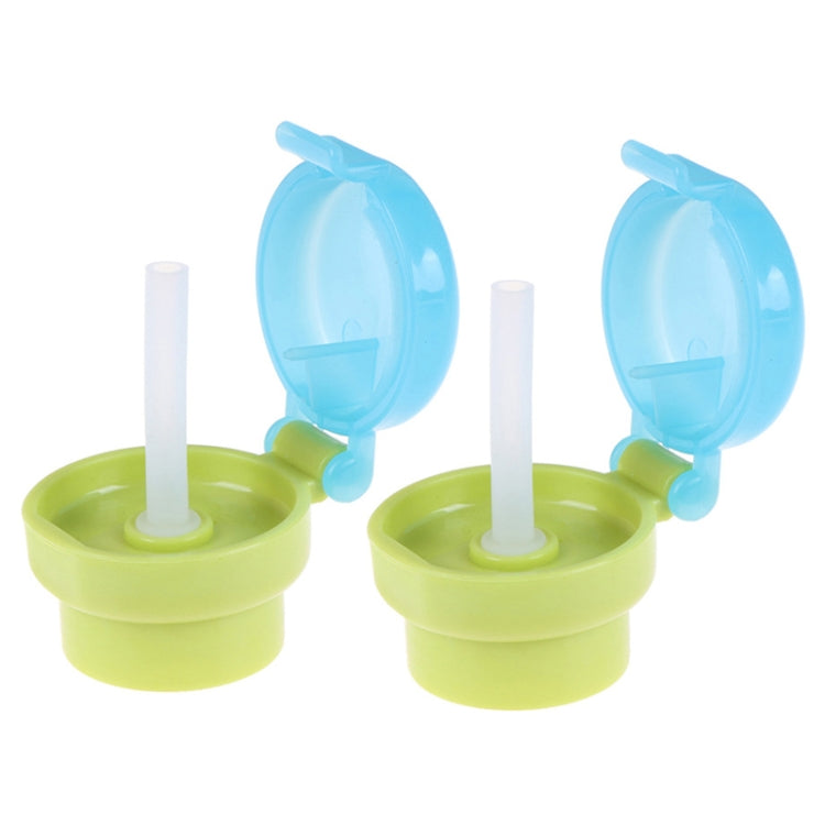 2 nắp ống hút cho bé CJ07205, nắp ống hút di động cho trẻ em, 2 nắp màu xanh lá, 2 nắp màu hồng