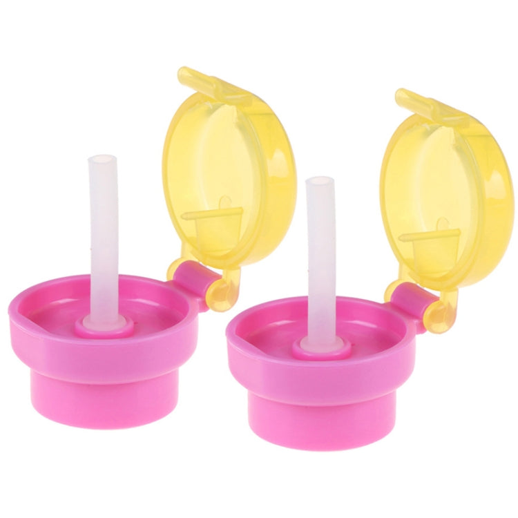 2 nắp ống hút cho bé CJ07205, nắp ống hút di động cho trẻ em, 2 nắp màu xanh lá, 2 nắp màu hồng