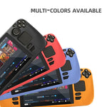 Vỏ silicone chống trầy xước, chống trượt cho máy chơi game Steam Deck Hifylux ST-PF14, kèm dây đeo, vỏ silicone màu xanh, vỏ silicone màu đỏ