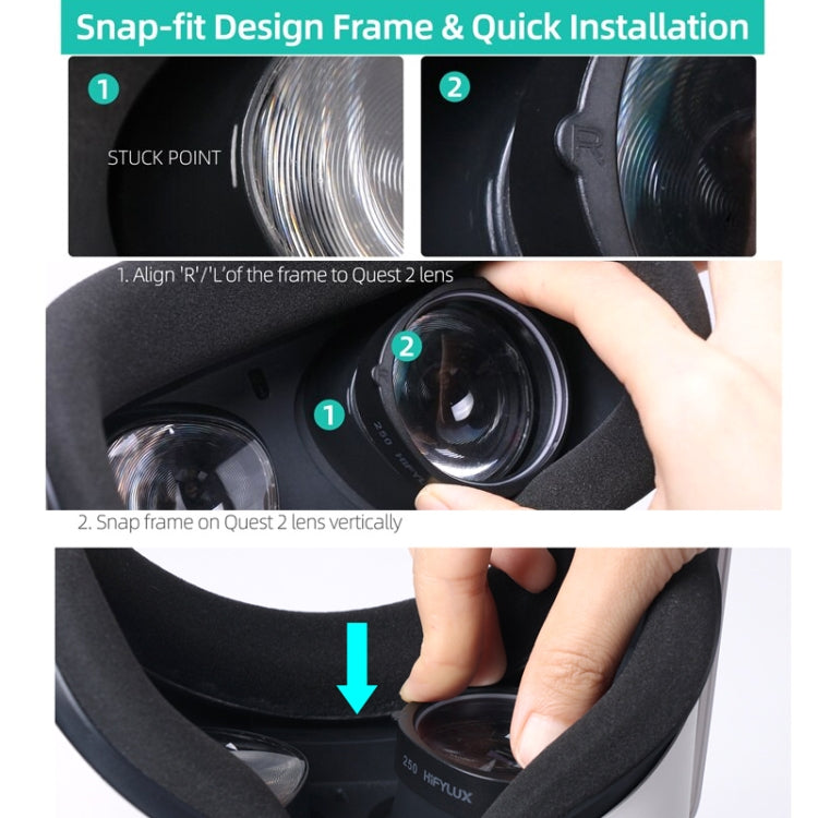 Khung ống kính cận thị aspheric resin 1 cặp phụ kiện kính VR Hifylux Q2-QF11 cho Oculus Quest 2