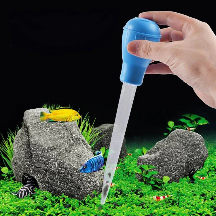 Ống hút thay nước bể cá nhỏ, ống hút mini thủ công, màu xanh dương, xanh lá