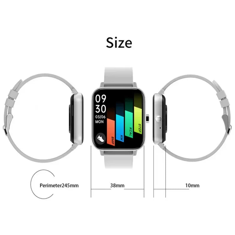 Đồng hồ thông minh H10 màn hình 1.69 inch gọi Bluetooth, hỗ trợ theo dõi nhịp tim/huyết áp/giấc ngủ, Đen, Hồng, Vàng, Xám, Lưới xanh + Silicone, Lưới đen + Silicone, Lưới hồng + Silicone, Lưới vàng + Silicone, Lưới bạc + Silicone