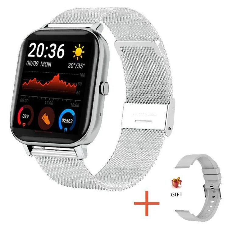 Đồng hồ thông minh H10 màn hình 1.69 inch gọi Bluetooth, hỗ trợ theo dõi nhịp tim/huyết áp/giấc ngủ, Đen, Hồng, Vàng, Xám, Lưới xanh + Silicone, Lưới đen + Silicone, Lưới hồng + Silicone, Lưới vàng + Silicone, Lưới bạc + Silicone