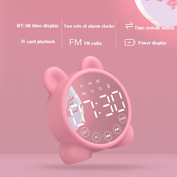 P1 Mini Card Mirror Clock Wireless Bluetooth Speaker with FM Radio