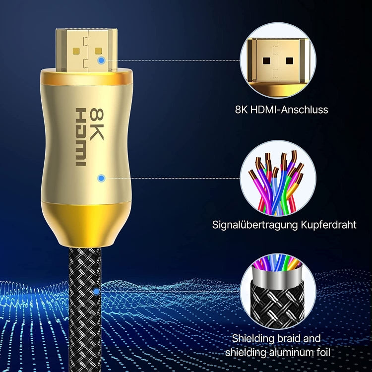 Cáp HDMI phiên bản 2.1 8K 60Hz cho PS4, máy chiếu, laptop, đầu thu, HD803 1m, HD803 1.5m, HD803 2m, HD803 3m, HD803 5m, HD803 10m, HD803 15m