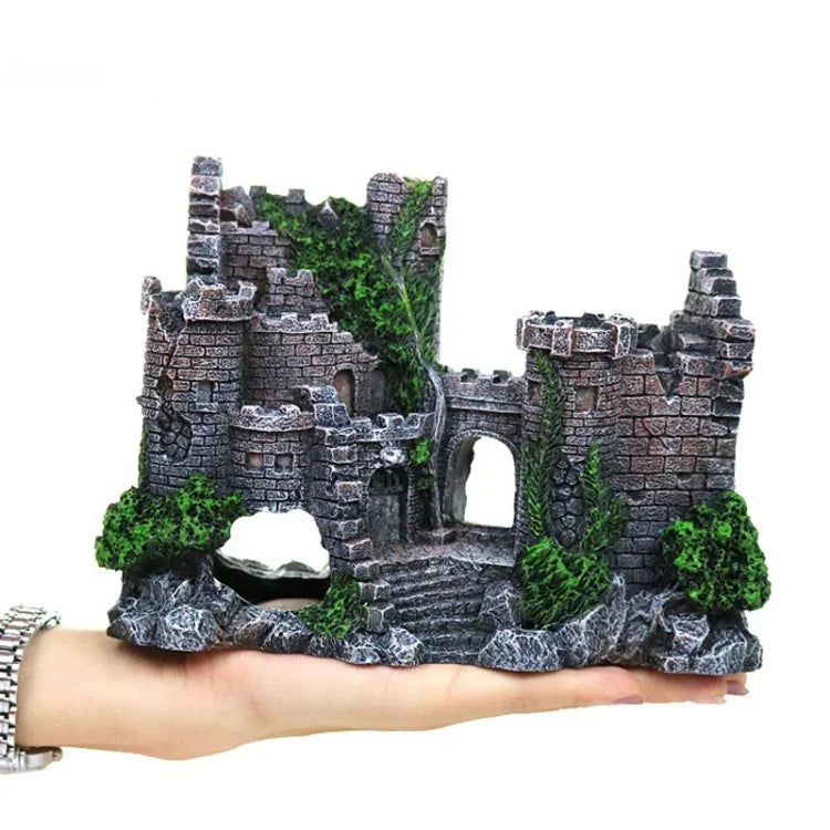 Trang Trí Nhựa Lâu Đài Cổ Cho Bể Cá Hang Động, Lâu Đài Cổ