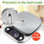 Cân điện tử nhà bếp nhỏ đa chức năng độ chính xác cao màn hình LCD cân thực phẩm, 3kg/ 0.1g, 5kg/ 0.1g, 10kg/ 1g