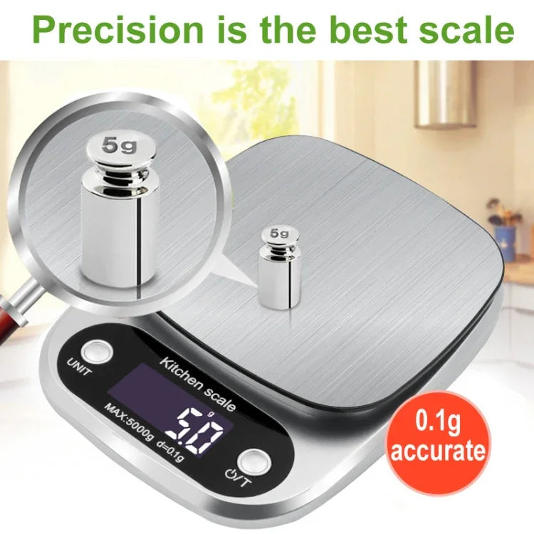 Cân điện tử nhà bếp nhỏ đa chức năng độ chính xác cao màn hình LCD cân thực phẩm, 3kg/ 0.1g, 5kg/ 0.1g, 10kg/ 1g