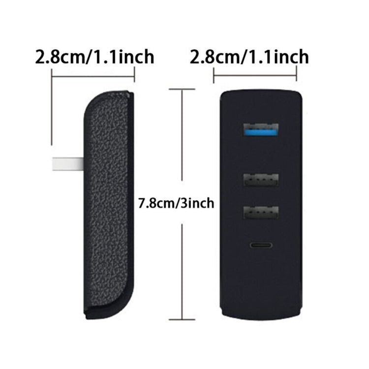For Tesla Model 3/Y Car AH37 3 USB  +1 Type-C/USB-C Port Hub Docking Station, AH37