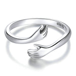 Nhẫn điều chỉnh mở ôm ấm bằng bạc Sterling S925, BSR176, BSR176-B, BSR176-C