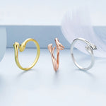 Nhẫn điều chỉnh mở ôm ấm bằng bạc Sterling S925, BSR176, BSR176-B, BSR176-C