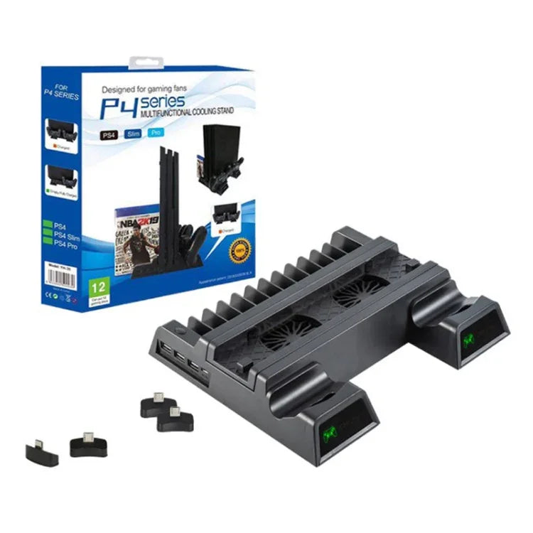 Giá đỡ quạt làm mát đứng cho PS4 / PS4 Slim / PS4 Pro kèm sạc đôi cho tay cầm, JL-P1908