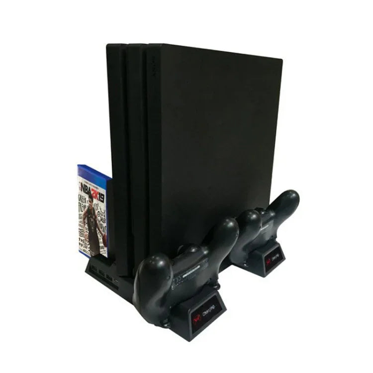 Giá đỡ quạt làm mát đứng cho PS4 / PS4 Slim / PS4 Pro kèm sạc đôi cho tay cầm, JL-P1908