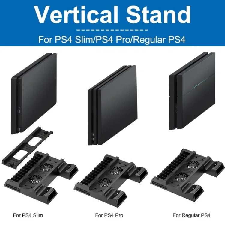 Giá đỡ quạt làm mát đứng cho PS4 / PS4 Slim / PS4 Pro kèm sạc đôi cho tay cầm, JL-P1908