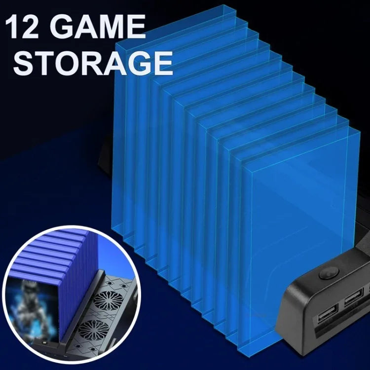 Giá đỡ quạt làm mát đứng cho PS4 / PS4 Slim / PS4 Pro kèm sạc đôi cho tay cầm, JL-P1908